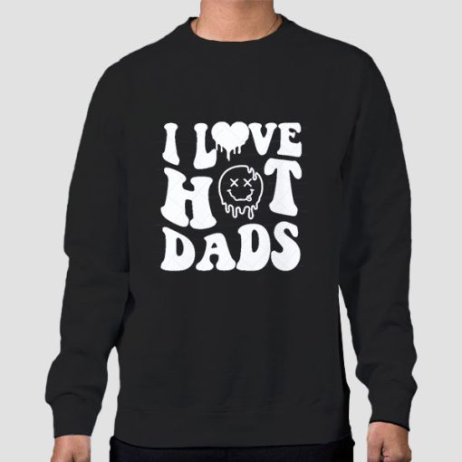 Sweatshirt Black Emoji Face I Heart Hot Dads