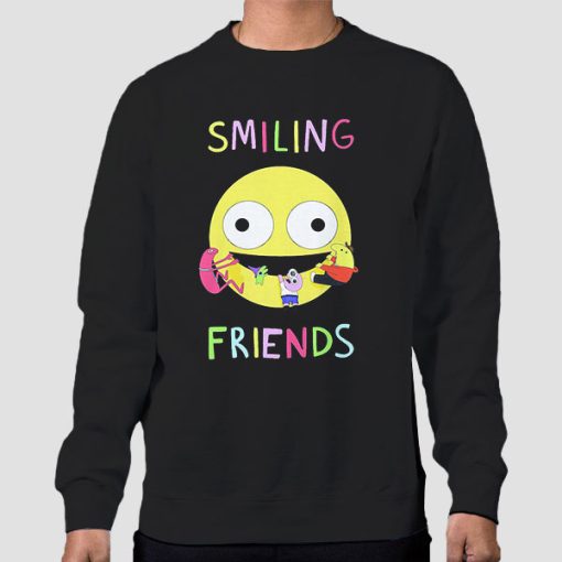 Sweatshirt Black Funny Logo Smiling Friends