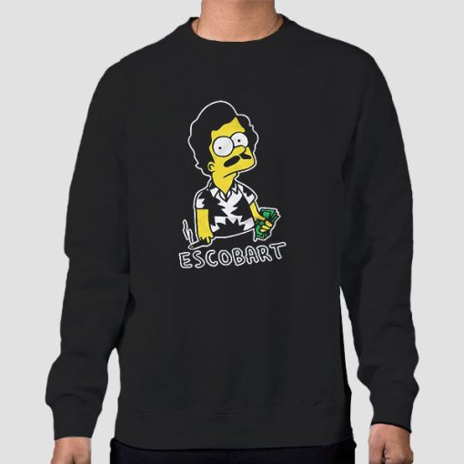 Sweatshirt Black Funny Pablo Escobart Cartoon