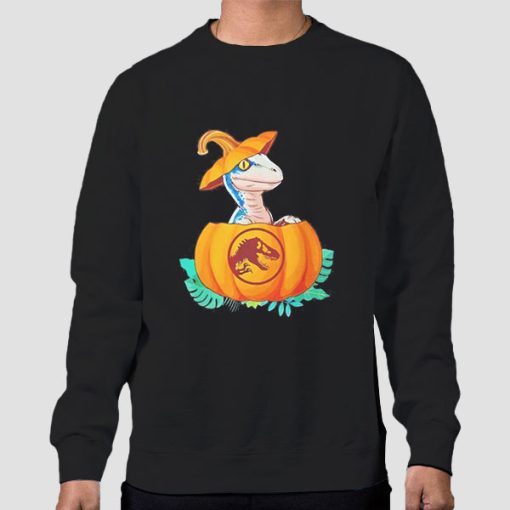 Sweatshirt Black Jurassic World Pumpkin Halloween