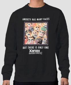 Sweatshirt Black Rare Anxiety Has Many Faces
