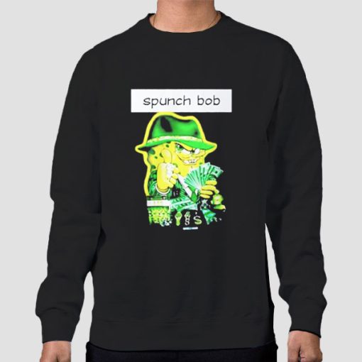 Sweatshirt Black Spongebob Gangs Spunch Bob