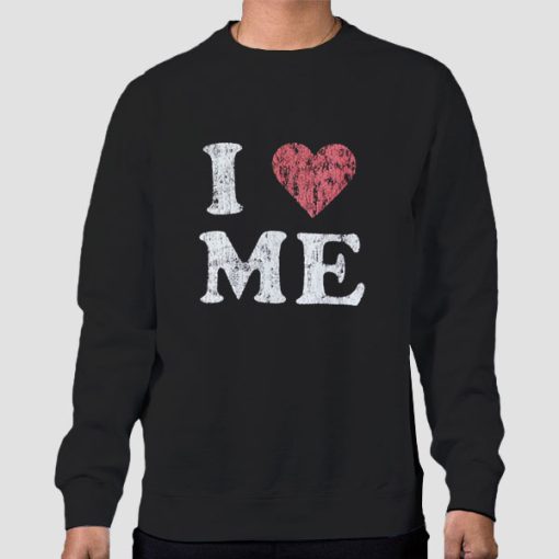 Sweatshirt Black Vintage I Love Me