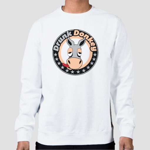 Sweatshirt White Drunk Donkey Weather Logo