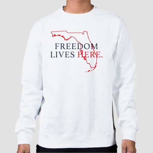 Sweatshirt White Freedom Lives Here Florida