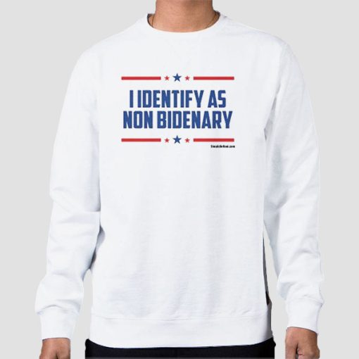 Sweatshirt White I Identify as Non Bidenary