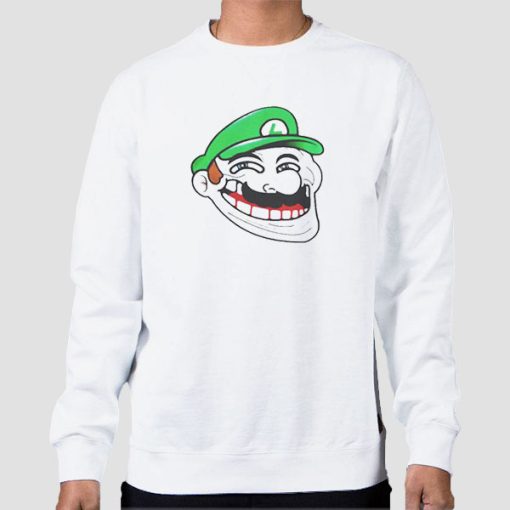 Sweatshirt White Luigi Memes Mustache
