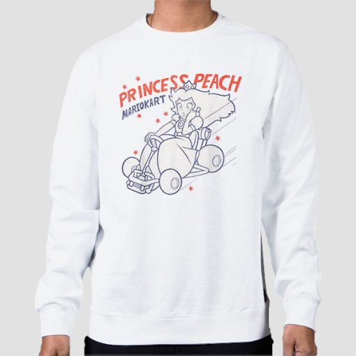 Sweatshirt White Mariokart Princess Peach