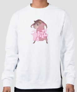 Sweatshirt White Pink Rat Meme Funny