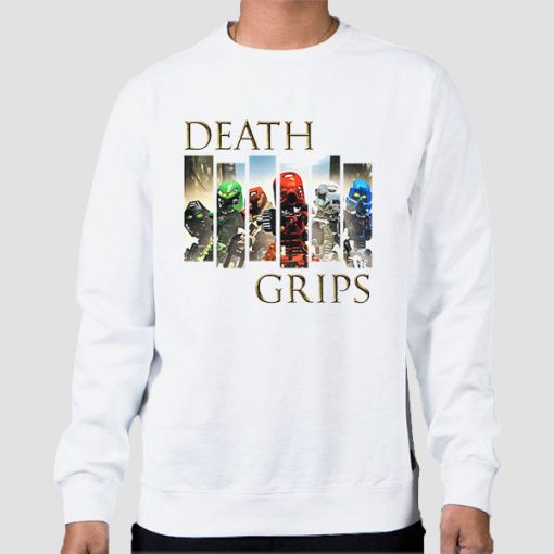 Sweatshirt White Russ T Robinson Death Grips Bionicle