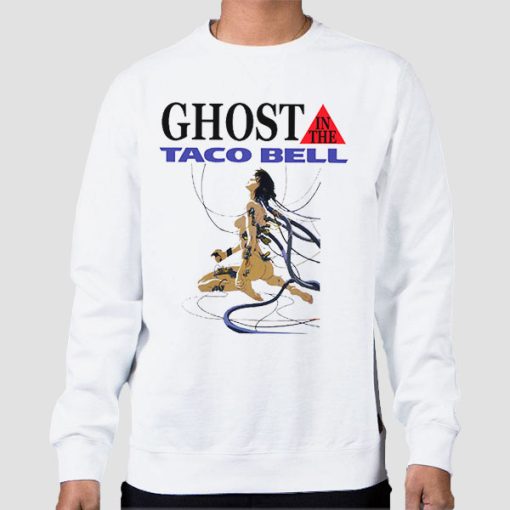 Sweatshirt White Sexy Girls Ghost in the Taco Bell