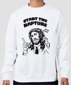 Sweatshirt White Start the Rapture Meme Jesus