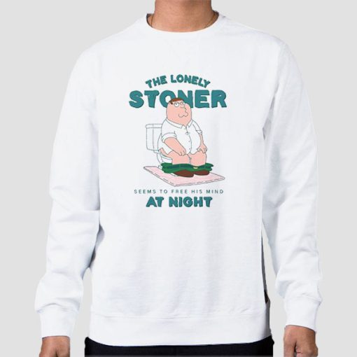 Sweatshirt White The Lonely Stoner Seems to Free His Mind