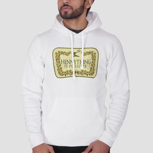 Hoodie White Hennything Is Possible Logo