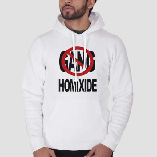 Hoodie White Not a Gang Homixide Gang