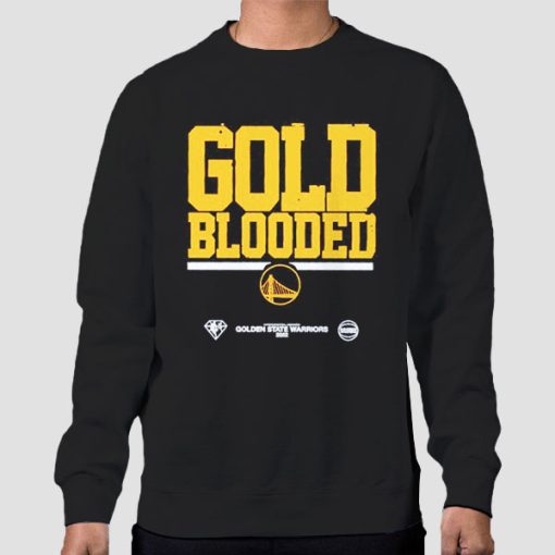 Sweatshirt Black Gold Blooded Shirt Warriors Golden State