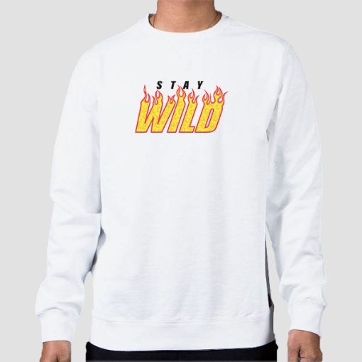 Sweatshirt White Ben Azelart Merch Stay Wild