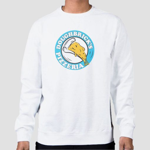 Sweatshirt White Doughbriks Pizza Ria Funny