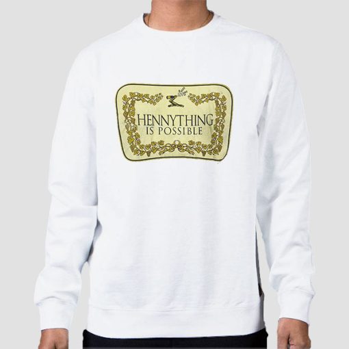 Sweatshirt White Hennything Is Possible Logo