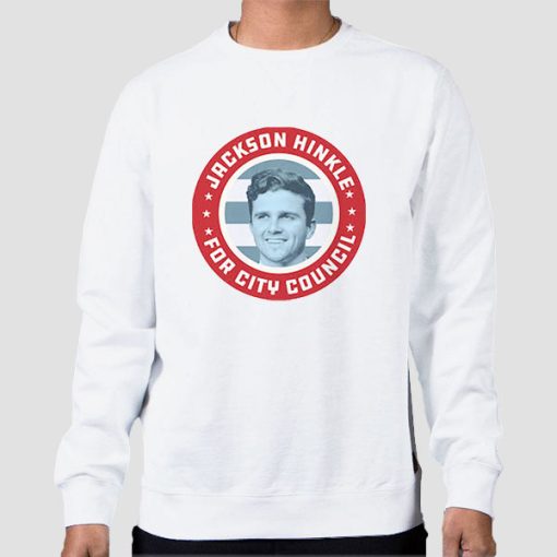 Sweatshirt White Jackson Hinkle for City Council