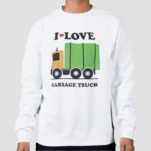 Sweatshirt White Moist Critikal I Love Garbage Trucks