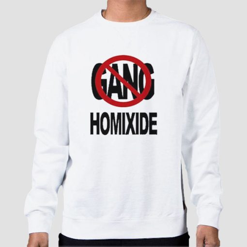 Sweatshirt White Not a Gang Homixide Gang