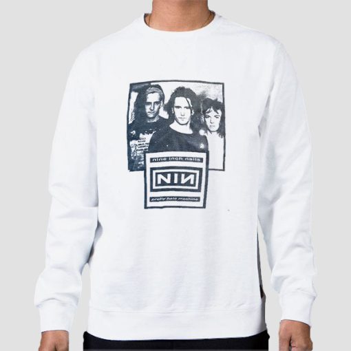 Sweatshirt White Rare Bootleg NIN Pretty Hate Machine