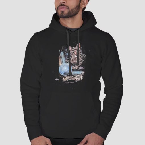 Hoodie Black Cute Library the Mountain Cat