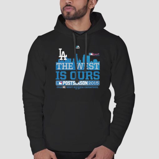 Hoodie Black The West Is Ours Dodgers Majestic Charcoal 2015