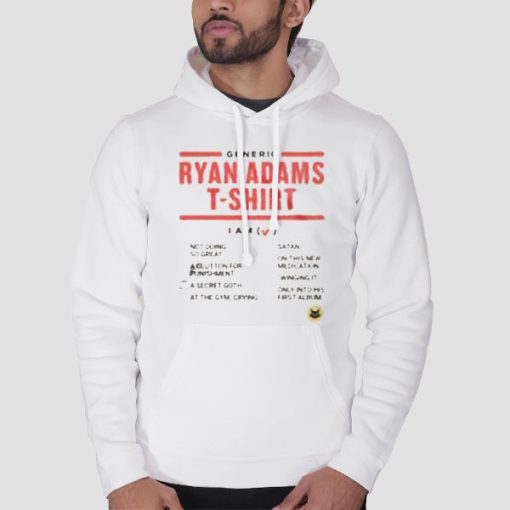 Hoodie White Generic List Ryan Adams