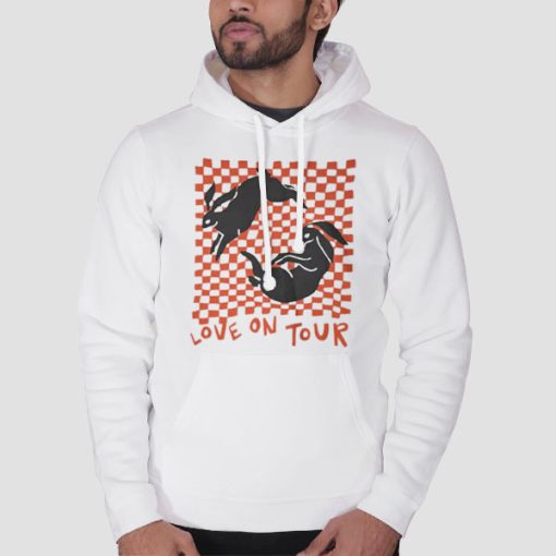 Hoodie White Harry Styles Love on Tour Bunny