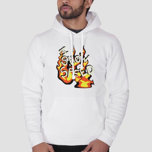 Hoodie White I Show Speed Fire Graphic