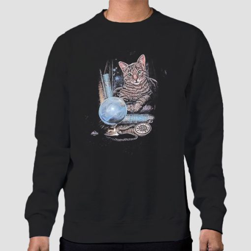 Sweatshirt Black Cute Library the Mountain Cat