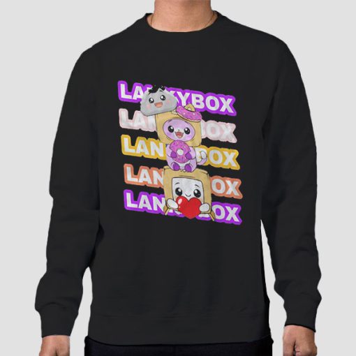 Sweatshirt Black Lankybox Shop Boxy Foxy Rocky