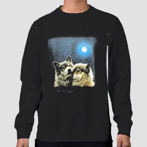 Sweatshirt Black So Sweet Vintage Wolf