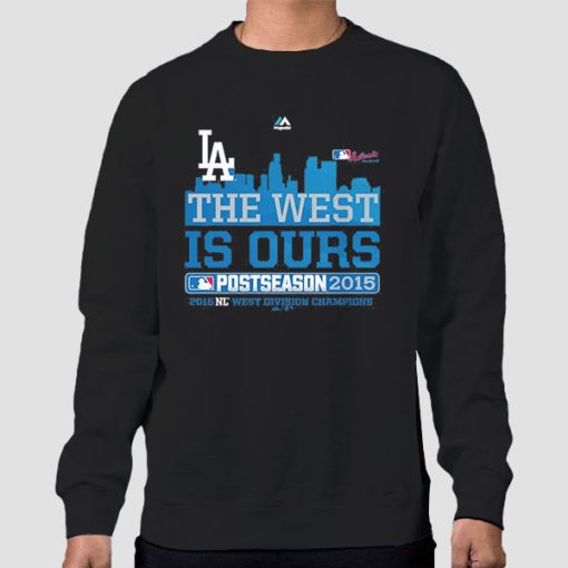 Sweatshirt Black The West Is Ours Dodgers Majestic Charcoal 2015