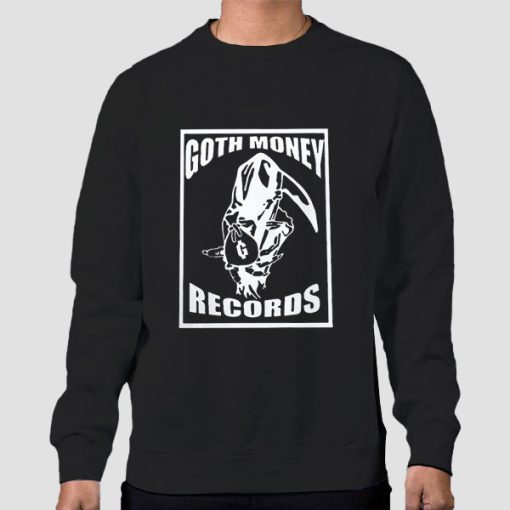 Sweatshirt Black Vintage Grim Reaper Goth Money Records