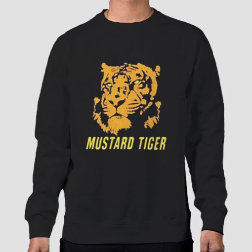 Sweatshirt Black Wildlife Lover Mustard Tiger