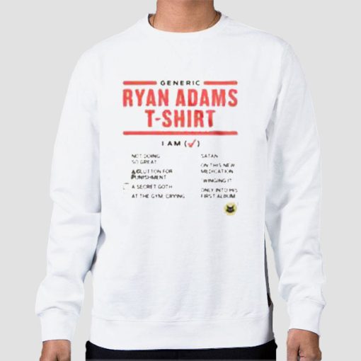Sweatshirt White Generic List Ryan Adams