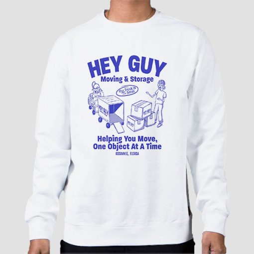 Sweatshirt White Hey Guy Drew Gooden Merch Back Printed