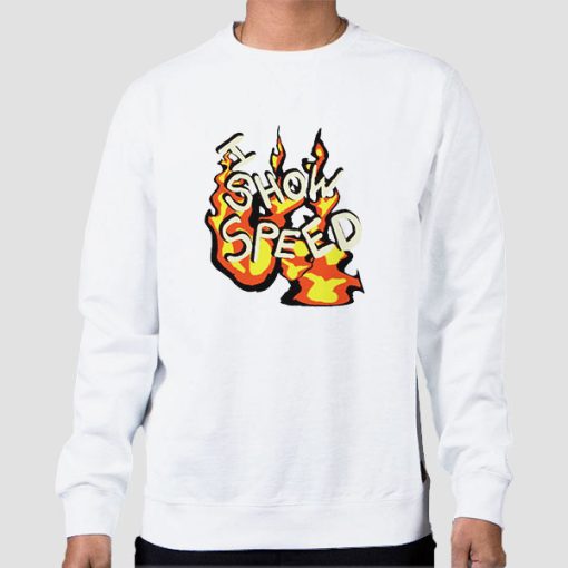 Sweatshirt White I Show Speed Fire Graphic