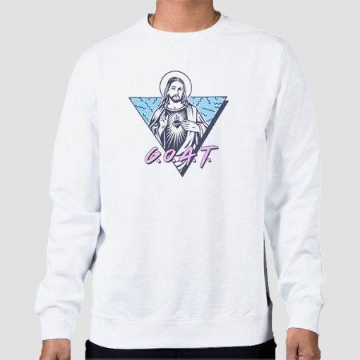 Sweatshirt White Jesus Is the Goat Paradigm Clothing