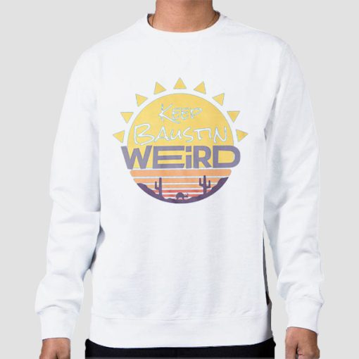 Sweatshirt White Keep Baustin Weird Dimension 20 Merch