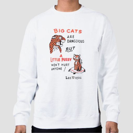 Sweatshirt White Young Pussy and Big Cats