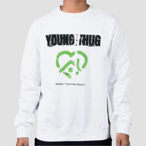 Sweatshirt White Young Thug Merch Stay Home Tour