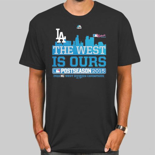 The West Is Ours Dodgers Majestic Charcoal 2015 Shirt