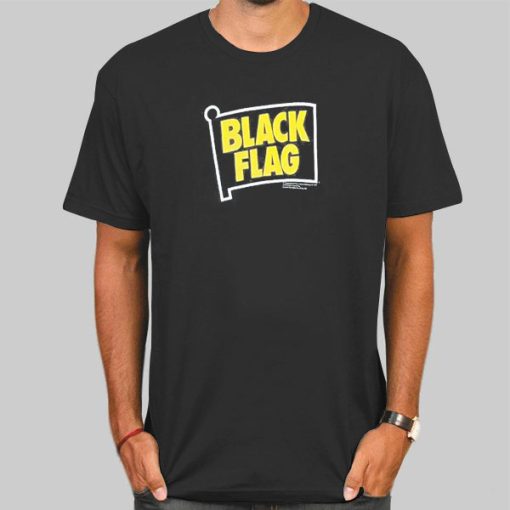 Yellow Text Black Flag Shirt