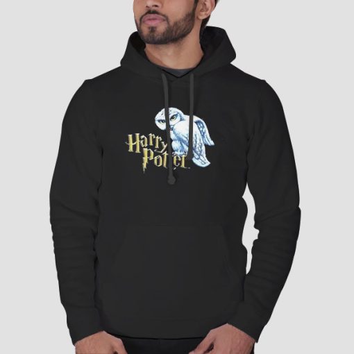 Hoodie Black Hedwig Eagle Harry Potter Vintage