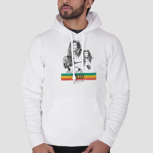 Hoodie White Bob Jamaica Vintage Bob Marley