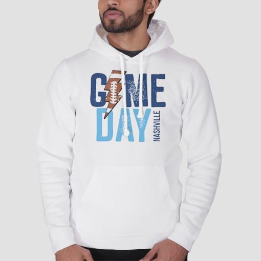 Hoodie White Game Day in Nashville Tennessee Football